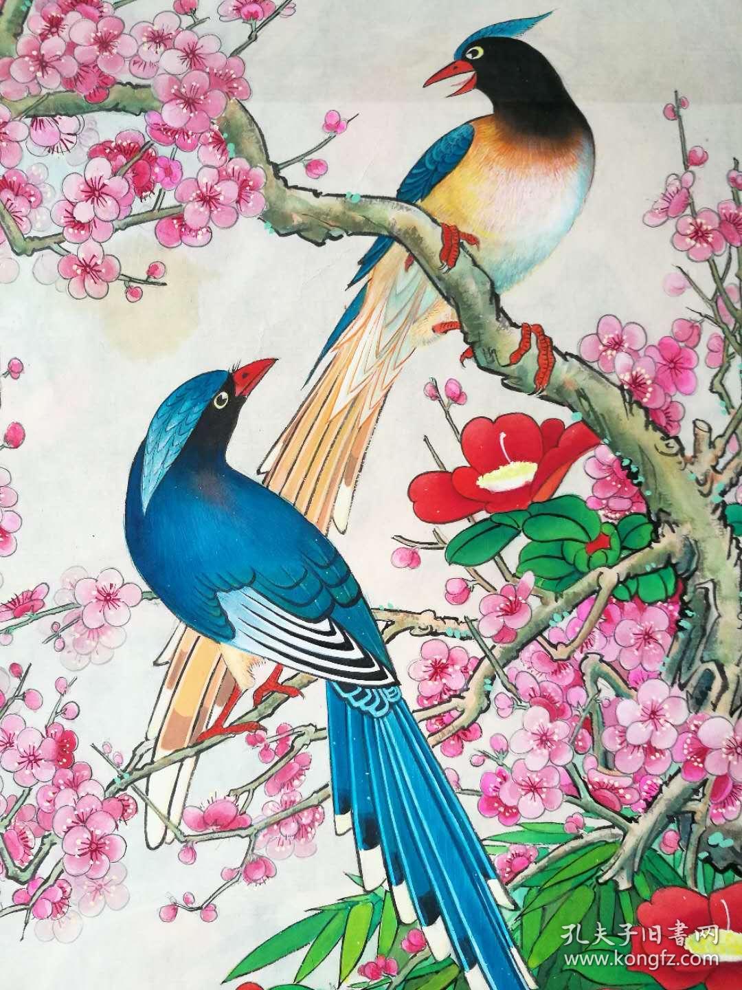 工笔花鸟年画四条屏原稿.送出版物!