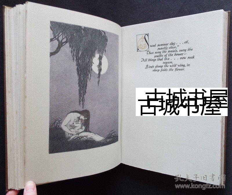 稀缺,1913年出版《罗恩格林的故事,天鹅骑士》willy pogany 彩色版画