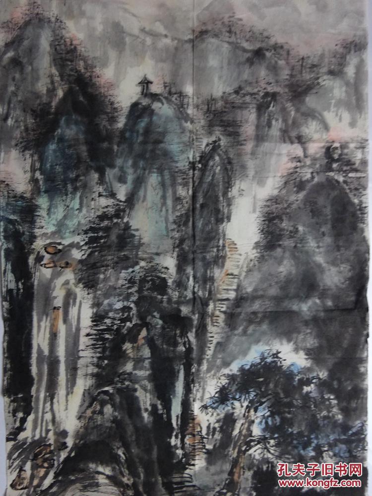 名家书画作品---陈礼潭山水(会当凌绝顶 一览众山小)【保真】