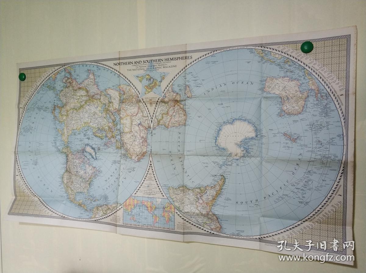 geographic region, national geographic国家地理杂志地图系列之1943年4月 northern and
