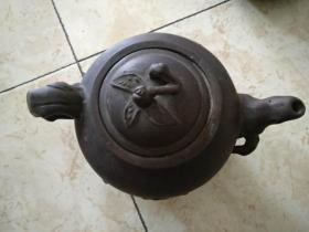 旧藏老紫砂茶壶一把（含茶漏）尺寸大