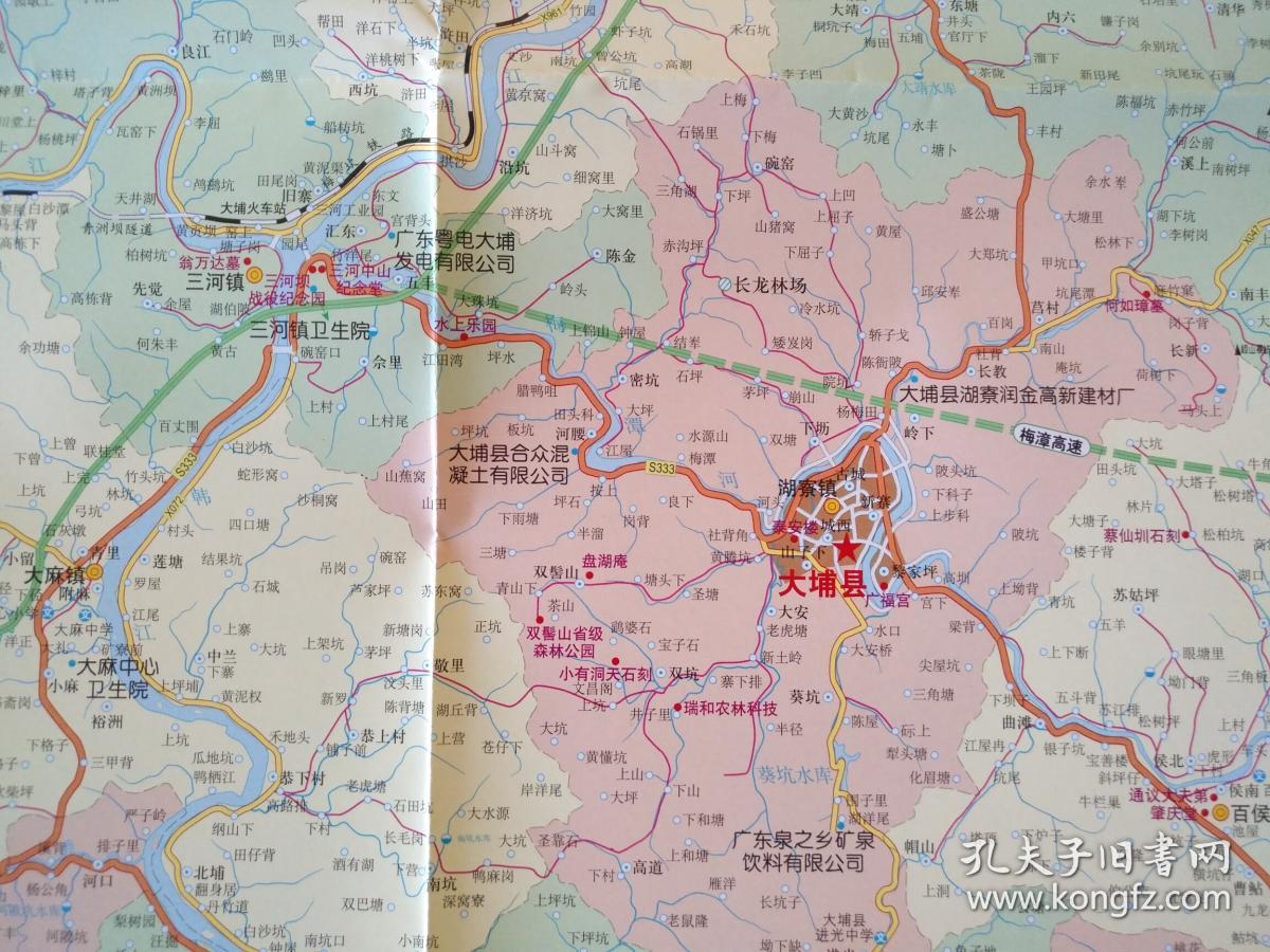 2018年 大埔县交通游览图 大埔地图 大埔县地图 大埔交通图 大埔城区