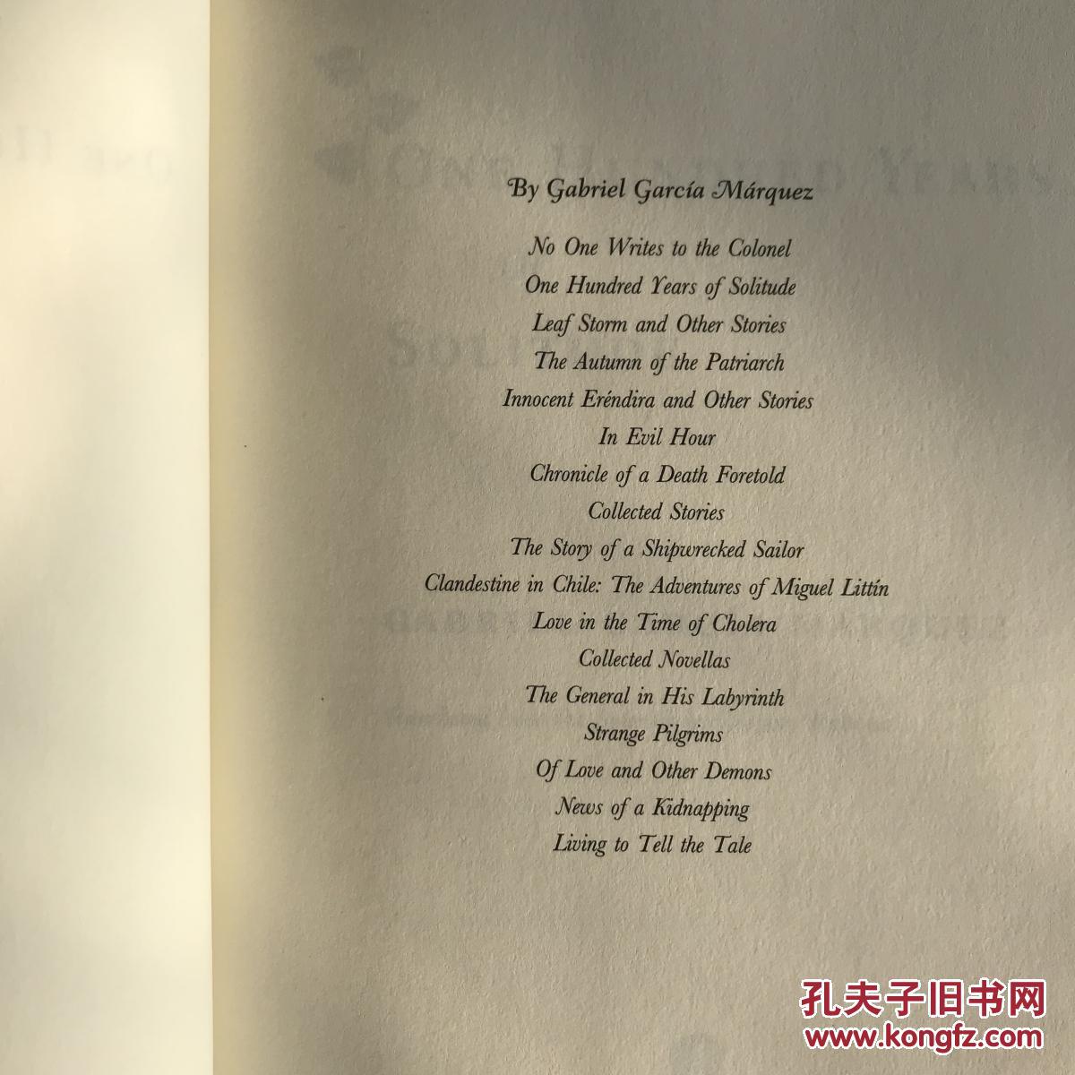 one hundred years of solitude(百年孤独,英文版,毛边本,精装)