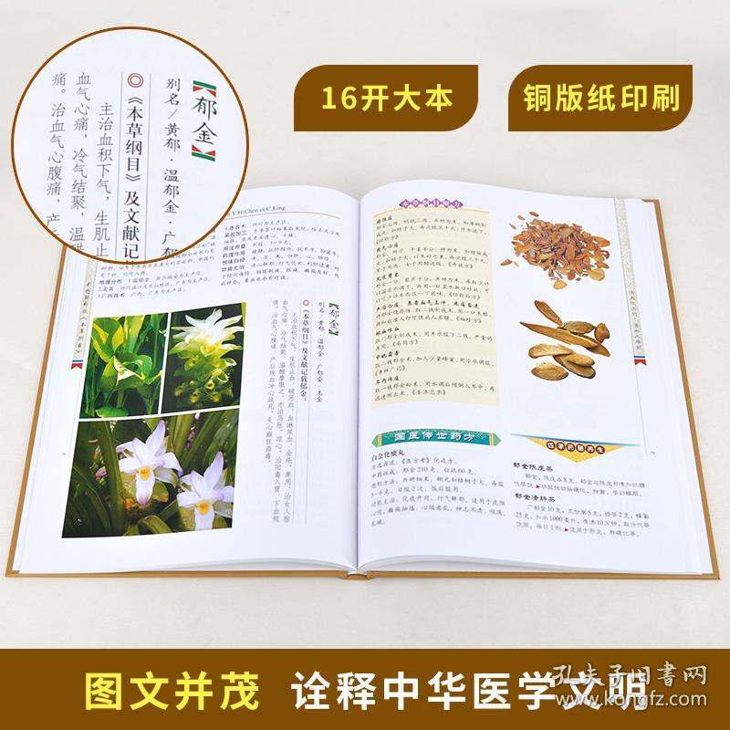 本草纲目正版彩图全4册精装解析版 中草药彩色图谱大全附方剂药方药膳