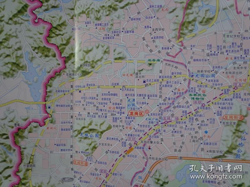 深圳龙岗区交通旅游图 2010年新编 2开独版 龙岗区地图(1:6.