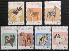 尼加拉瓜1987年   名犬 （宠物狗） 7全 新实拍