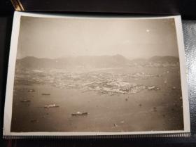 1946年香港维多利亚港海岸线建筑全景老照片