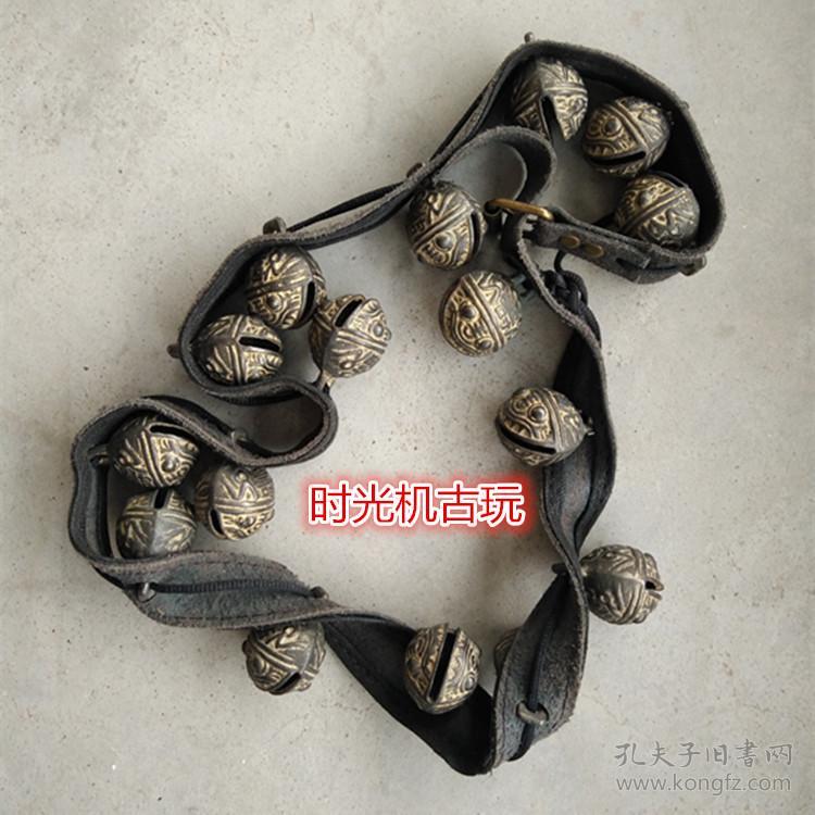 古玩杂项收藏铜器虎头铃铛铜铃铛马铃铛福寿铃铛一串16个