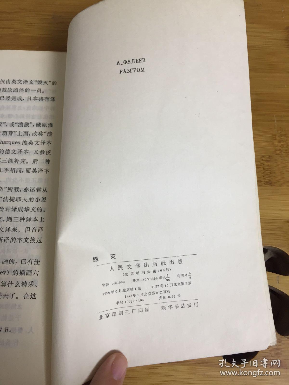 毁灭(法捷耶夫著)