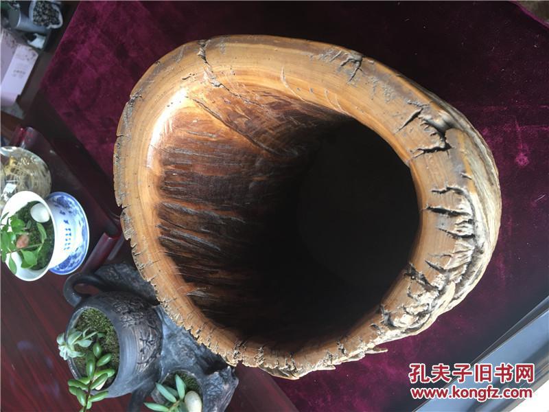 极品纯天然胡杨木笔筒摆件