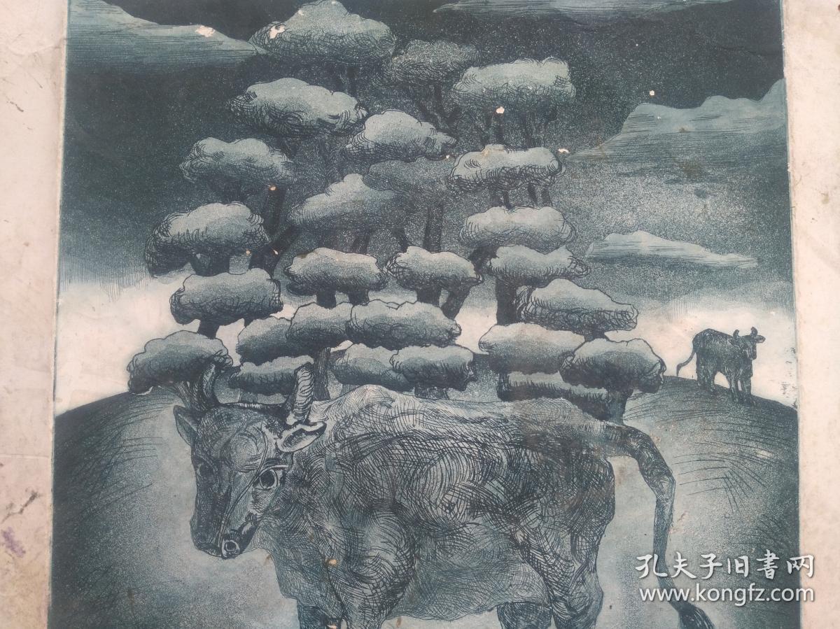 版画牛 