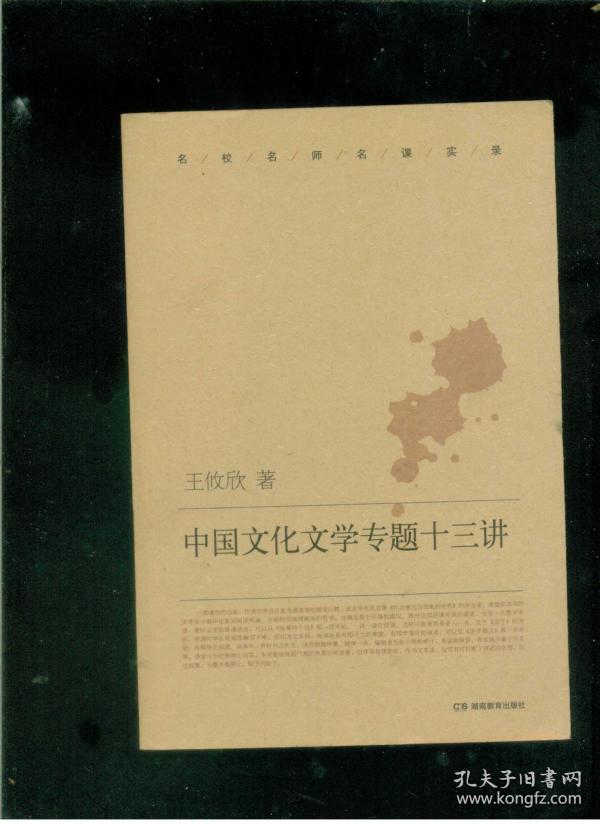 中国文化文学专题十三讲(小16开)_王攸欣 著_孔夫子旧书网