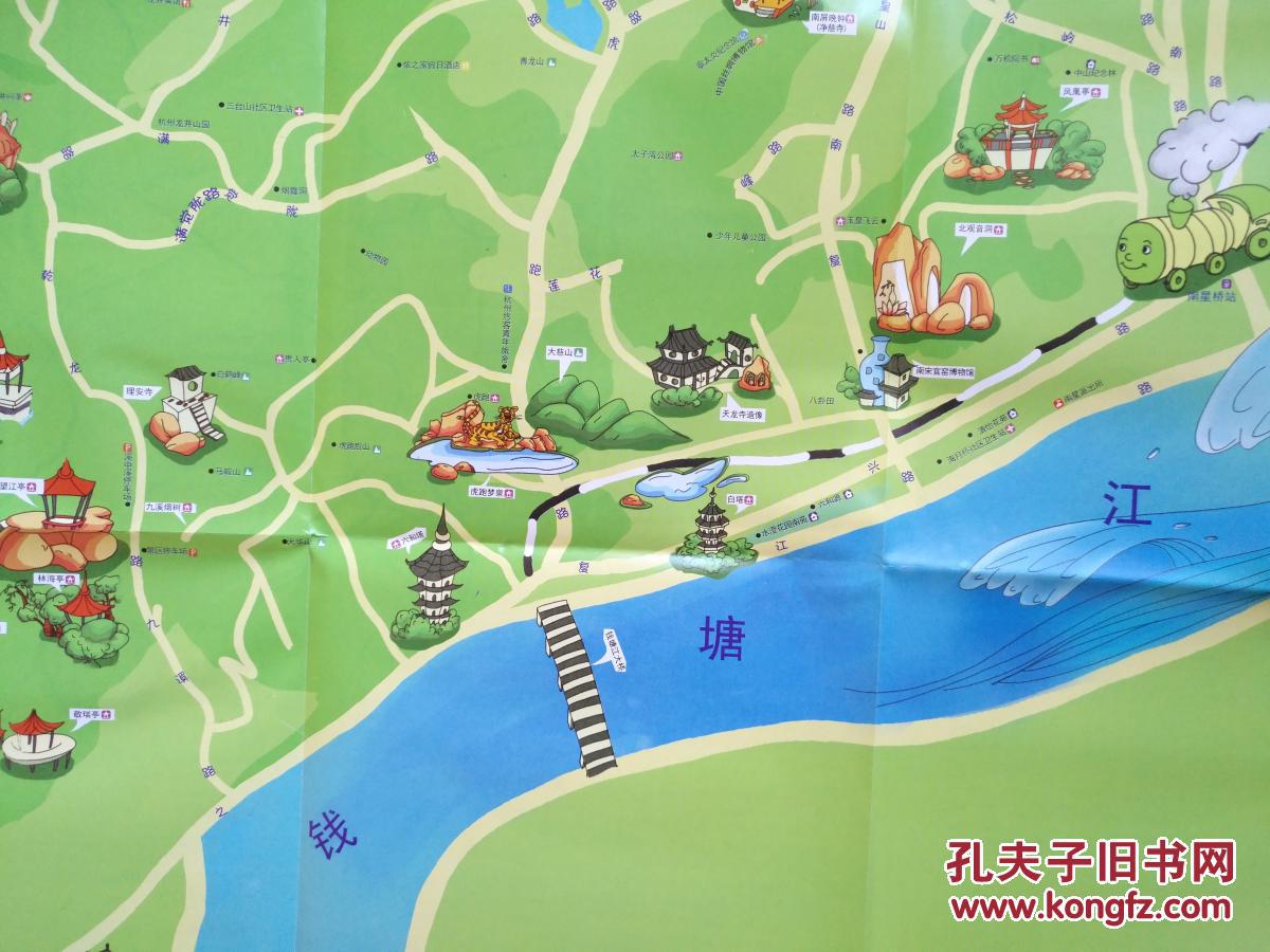 杭州旅游 手绘地图 杭州地图 杭州市地图 杭州旅游图