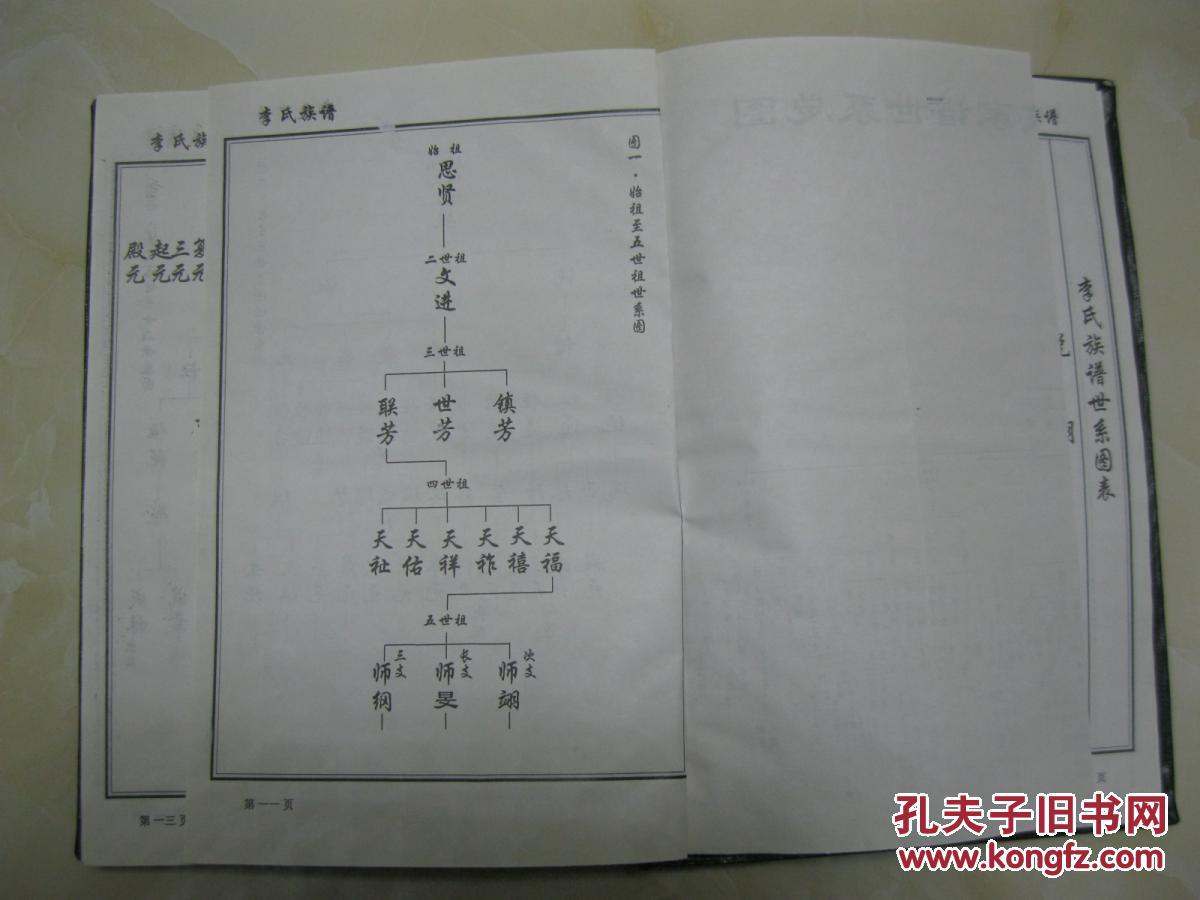 李氏族谱天福公支谱山东省聊城市临清市一带始祖思贤于明嘉靖至万历由