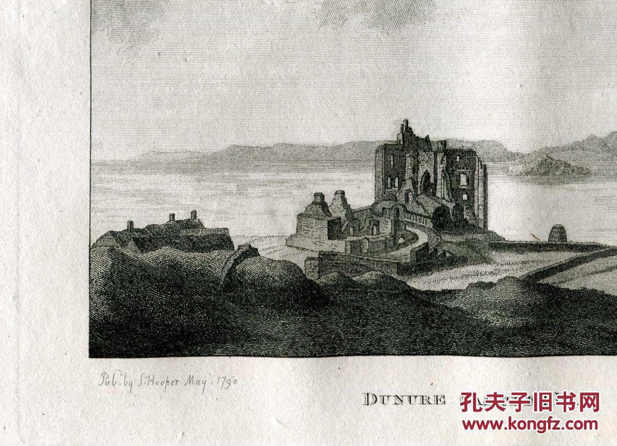 1790年铜版画达纽尔城堡26519厘米