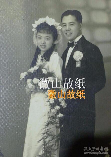 【民国老照片】顾子文,徐毓麟结婚照.顾子文(1916年出生.上海人.