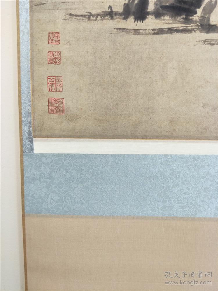 八大山人荷花水鸟图卷轴装裱宋式宣和裱写意花鸟画国画装饰画