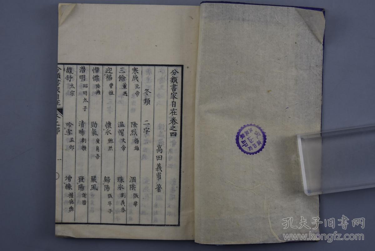 孔网唯一宽天头《分类书家自在》线装存五卷五