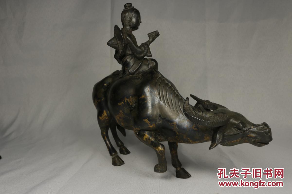 清代铜牧童骑牛摆件,造型大气,包浆老道,快乐和谐,悠然自得