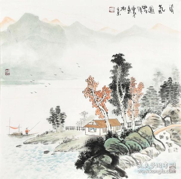 当代山水画家云而写意山水画gs00957