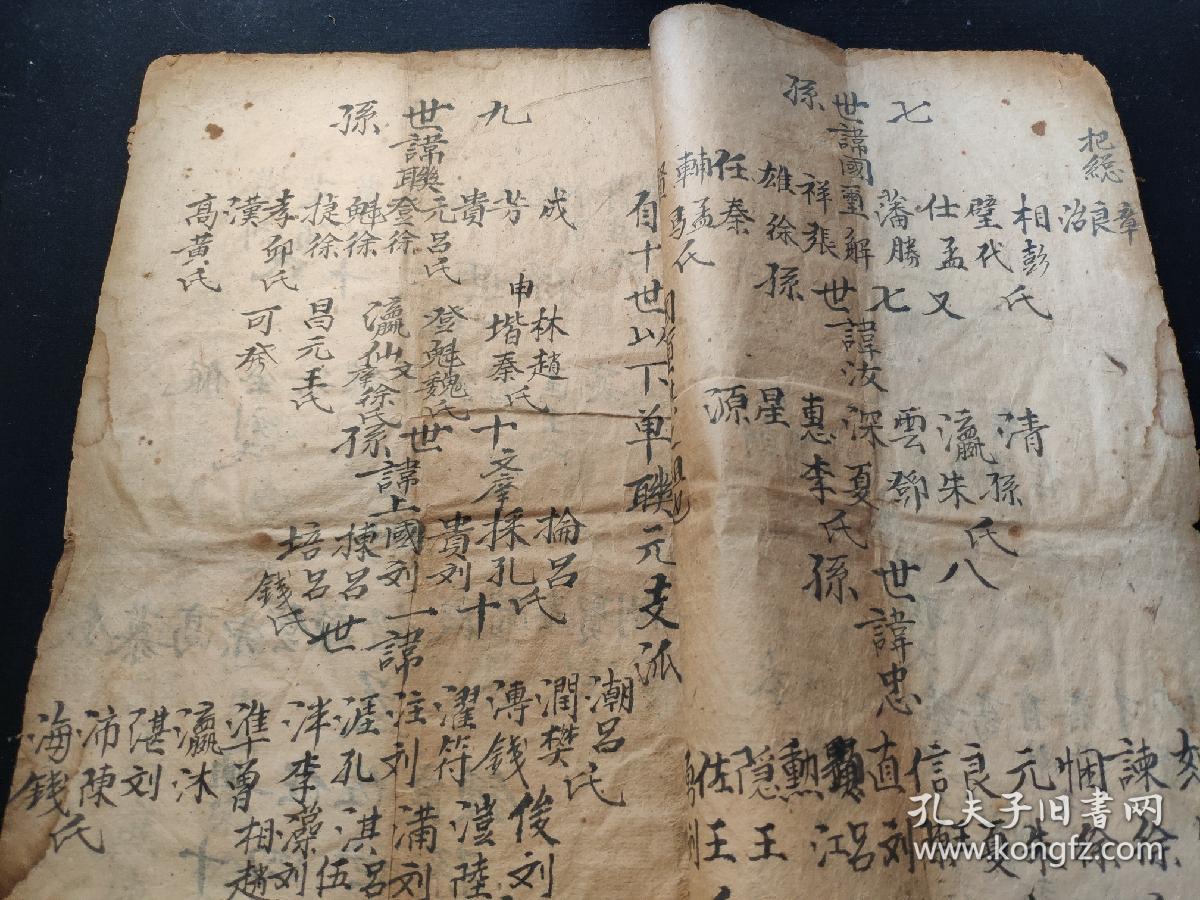 大清光绪九年立徐氏家谱,大开本手写,立字派永远发达.