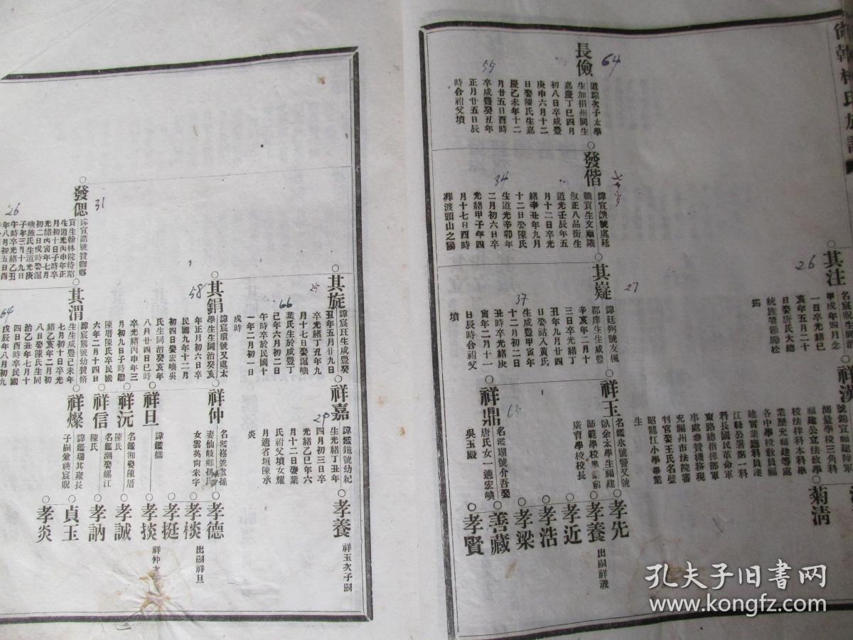 福建省福州市闽侯县尚干镇林氏族谱大开本白棉纸非常厚民国大字排印本