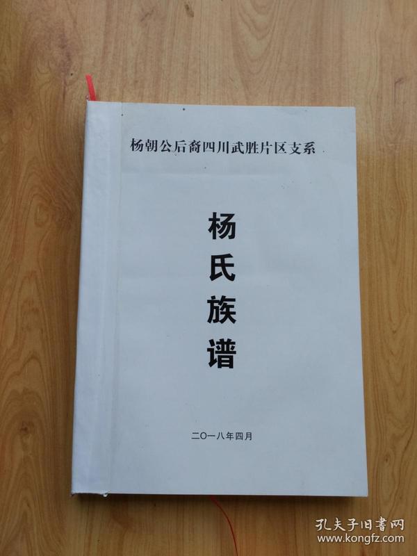 杨朝公后裔四川武胜片区支系 杨氏族谱