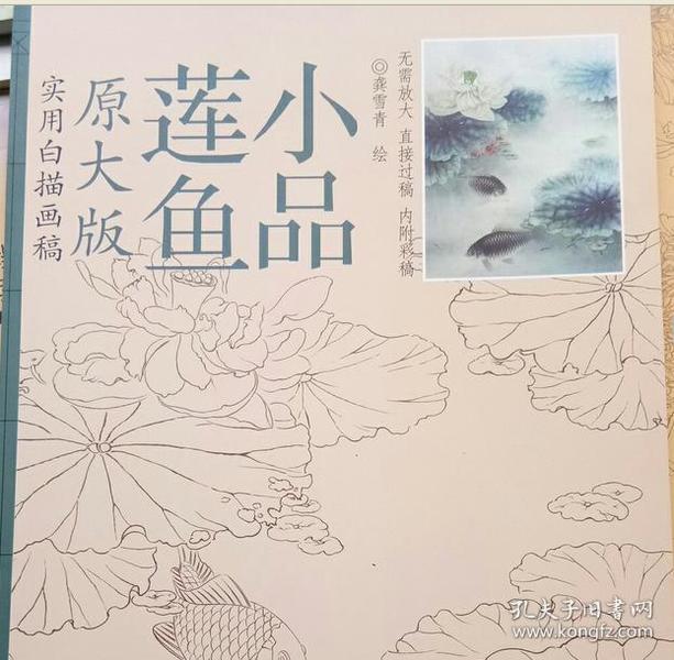 实用白描画稿:小品莲鱼(原大版)    龚雪青   天津杨柳青画社