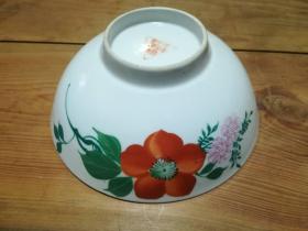 醴陵新民瓷厂手绘花卉碗