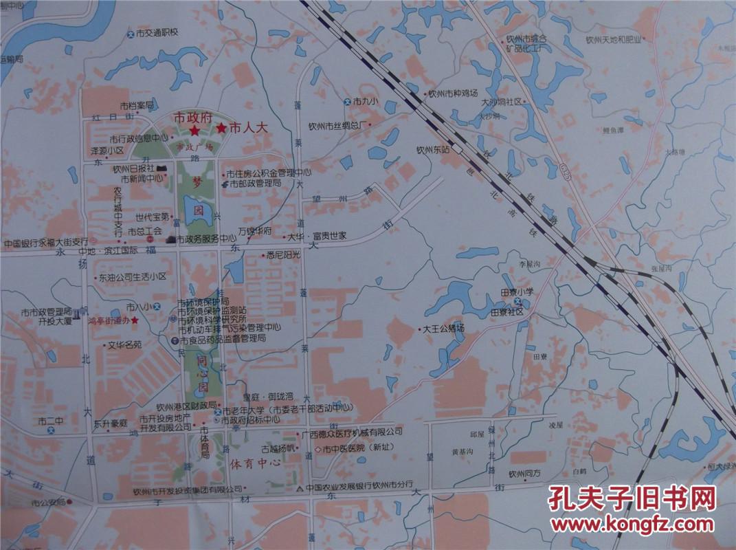 2017广西北部湾经济区钦州市地图 钦州市城区图 钦州市区域图 对开