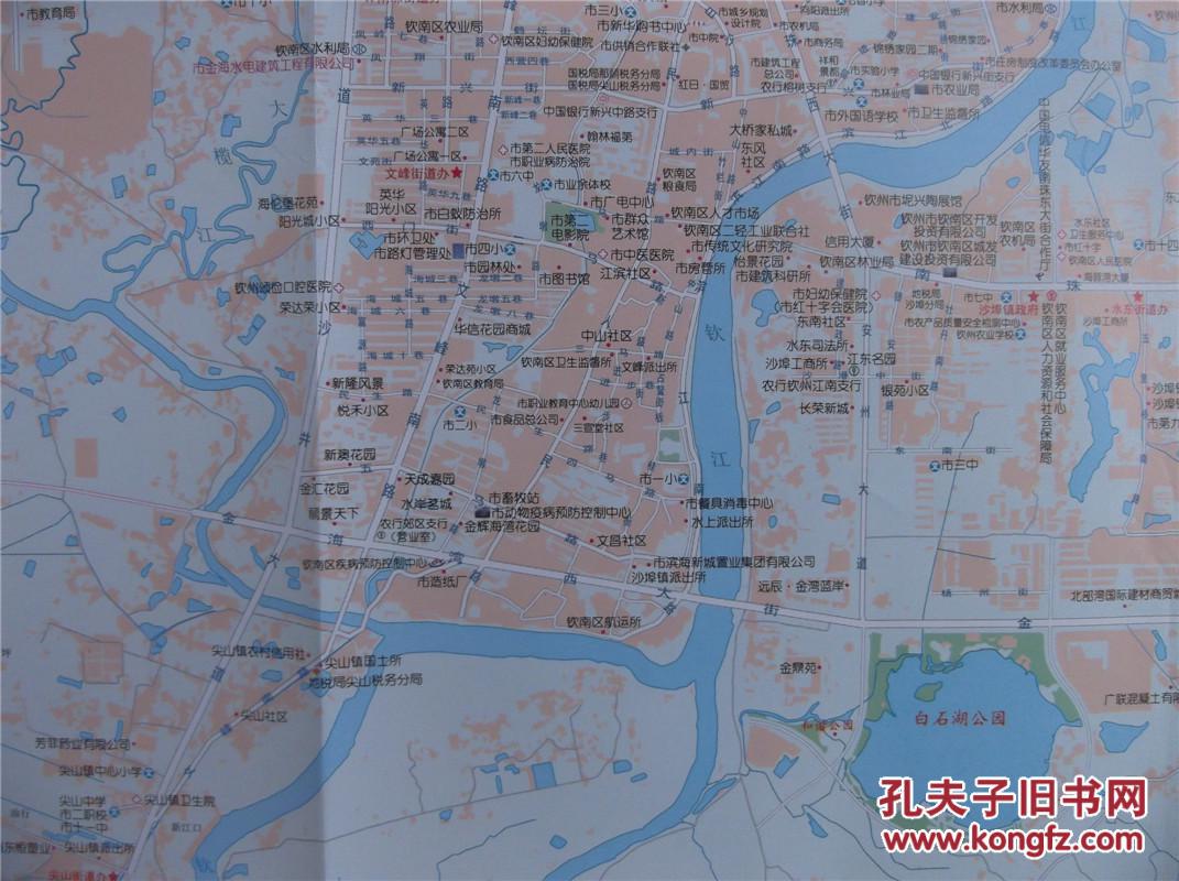 2017广西北部湾经济区钦州市地图 钦州市城区图 钦州市区域图 对开
