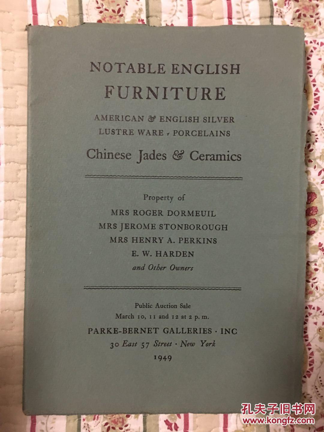 苏富比纽约parke bernet 1949年3月10-12日 notable english