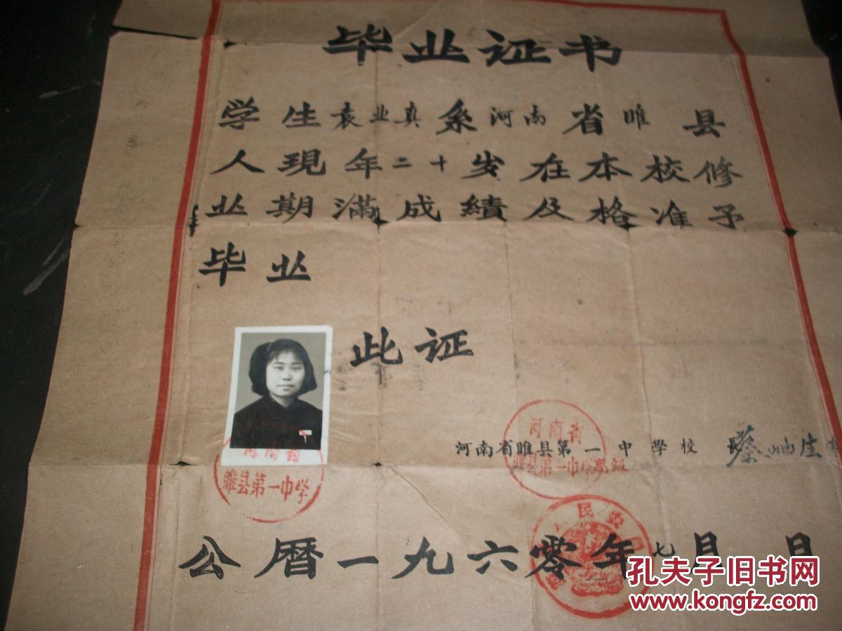 中学-毕业证书-1987年中央农业广播学校-毕业文凭-2件合售-【102号】
