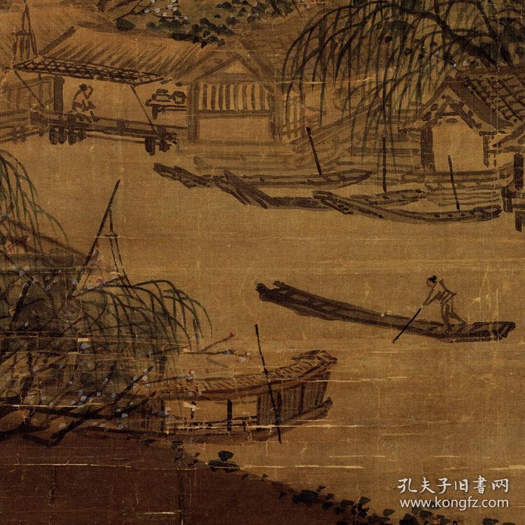 南宋 夏圭 西湖柳艇图轴 107.2x59.