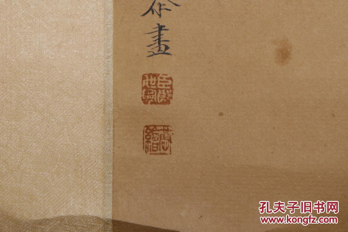 老人收来的清代手绘人物老画一副,落款为郎世宁,画工精湛