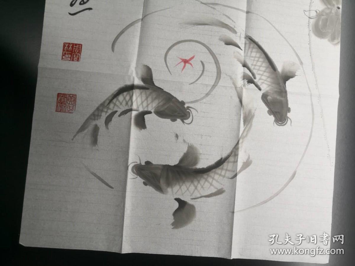 名家周宝林保真三尺国画鱼