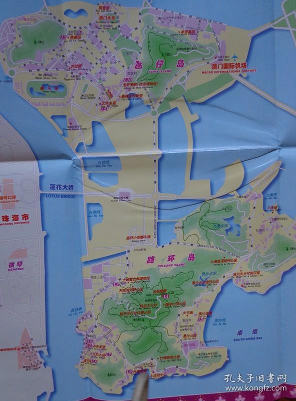 澳门半岛街道图 珠海市中心城区图 澳门及周边地区景点分布图 索引表
