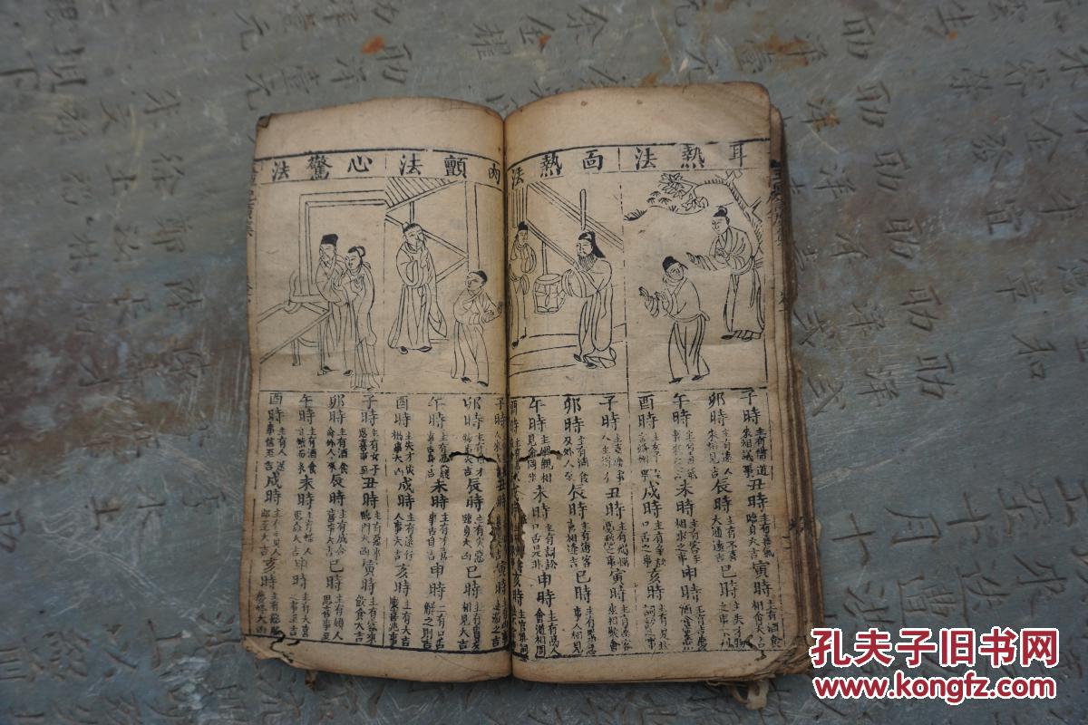 《玉匣记广集》上下两卷两册合订,多版画,明代刻本