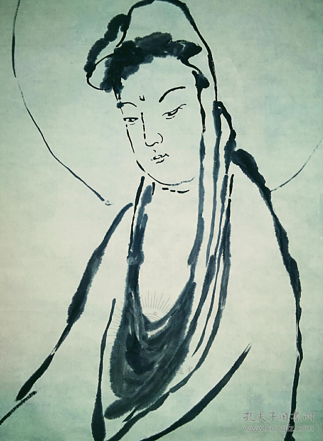 南京兜率寺方丈圆霖老和尚当代禅画宗师圆霖长老山僧圆霖法师『观音像