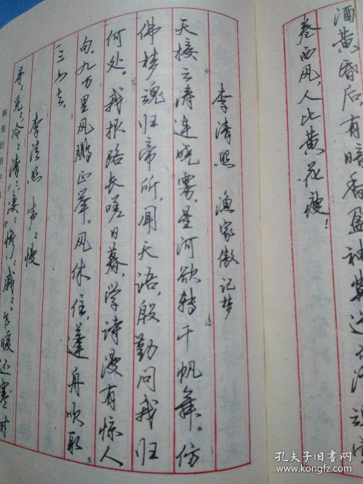 钢笔行书字帖唐宋词一百首