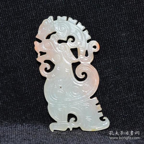 红皮籽料高古玉老玉和田玉 龙凤玉佩 玉器