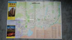 旧地图-深圳市交通旅游图（1996年4月1版9月2印）2开8品