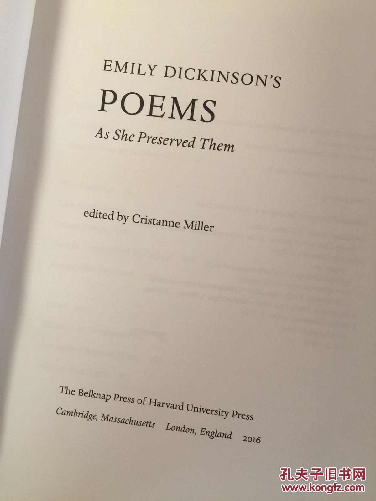 emily dickinson"s poems: as she preserved them