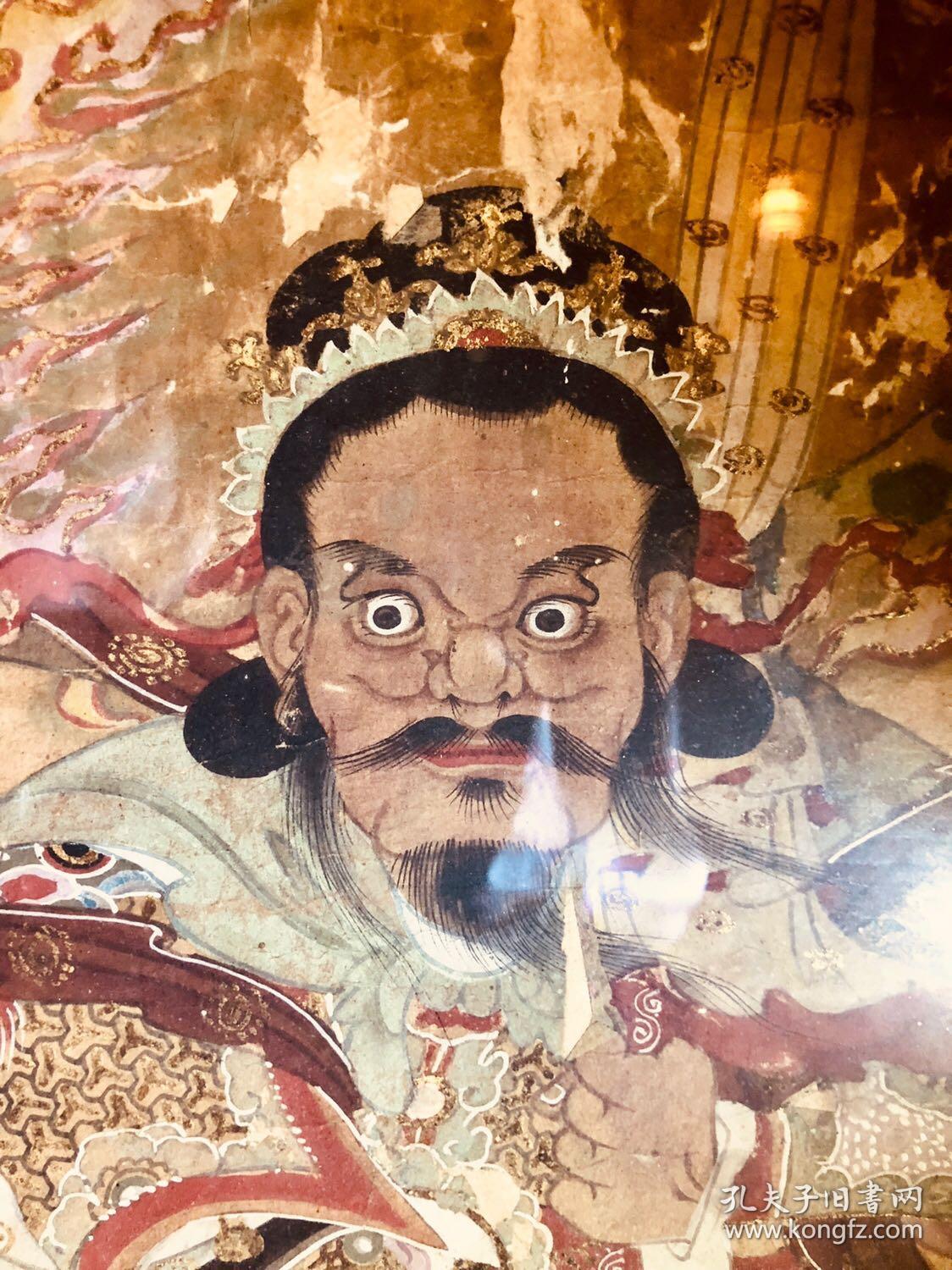 清早中期四大天王水陆画 一共四幅,持国,广目,天闻,增长,每副尺寸大约