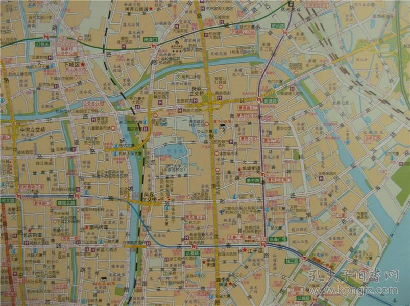 2018杭州市商务交通旅游图 杭州十区图 城区图 对开地图图片