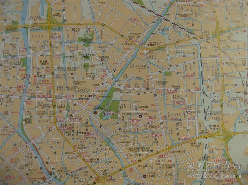 2018杭州市商务交通旅游图 杭州十区图 城区图 对开地图图片