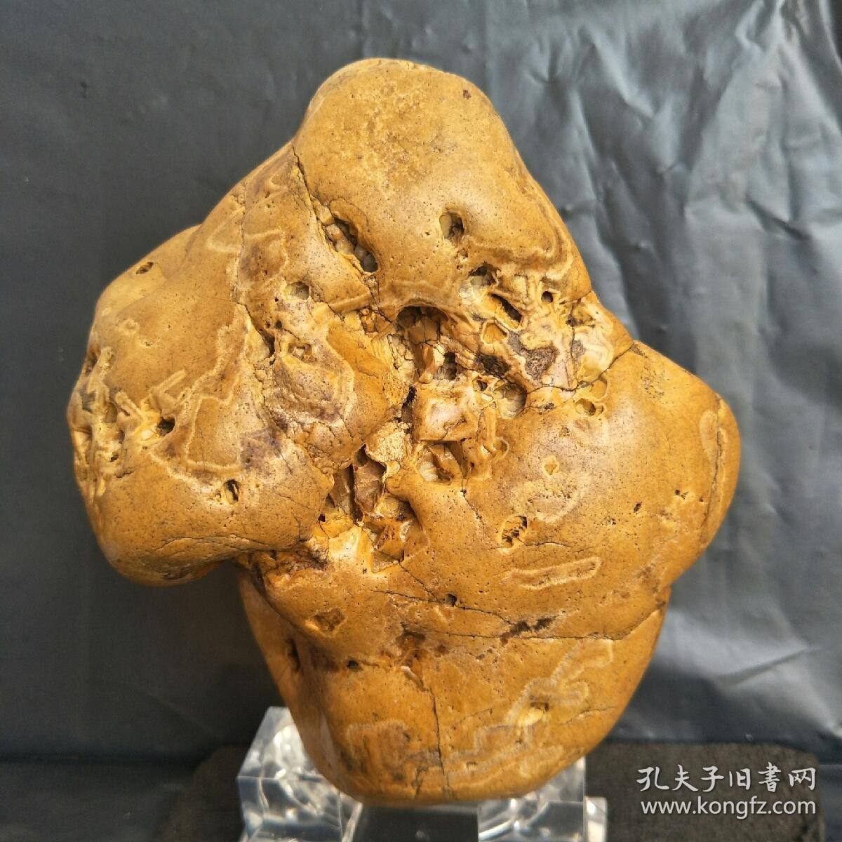 天然水冲黄蜡原石观赏石奇石手玩案头文房石赣南彩石小籽