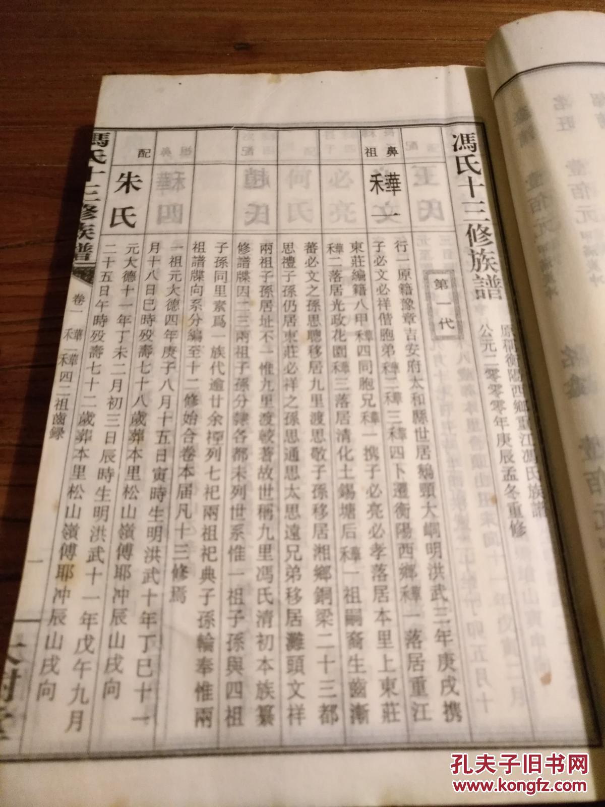 【湖南家谱文献】原衡阳西乡重江冯氏族谱 大树堂:《冯氏十三修族谱》