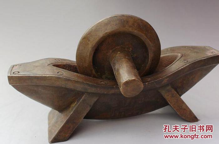 纯黄铜实心药碾子 中药捣药罐
