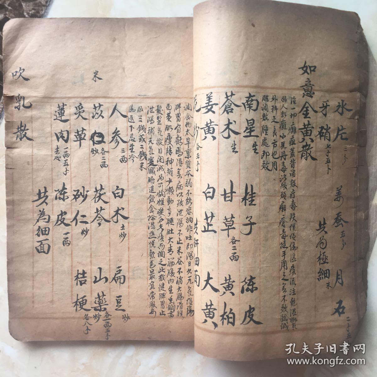 毛笔手写药方一册(清和民国时期)